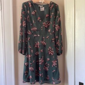 Madewell Green Floral Mini Dress